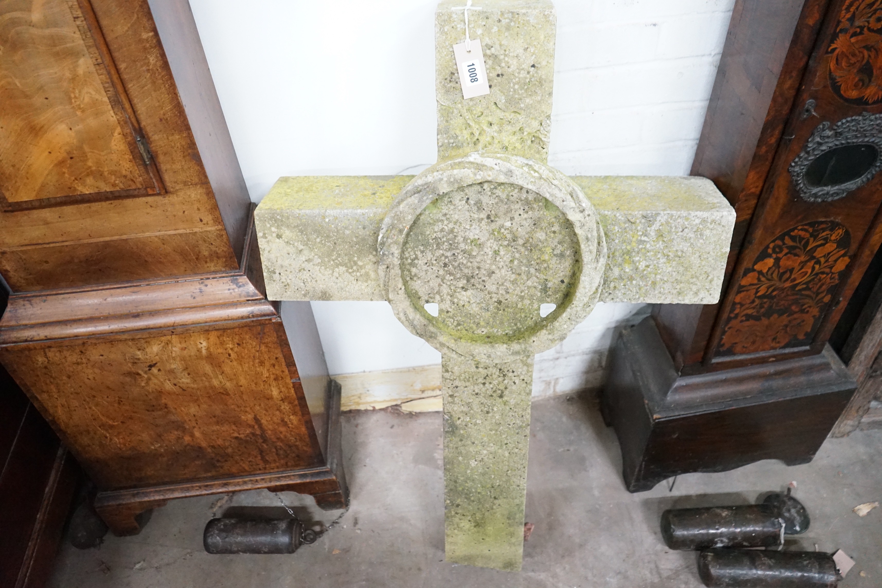 A marble cross, width 70cm, height 103cm